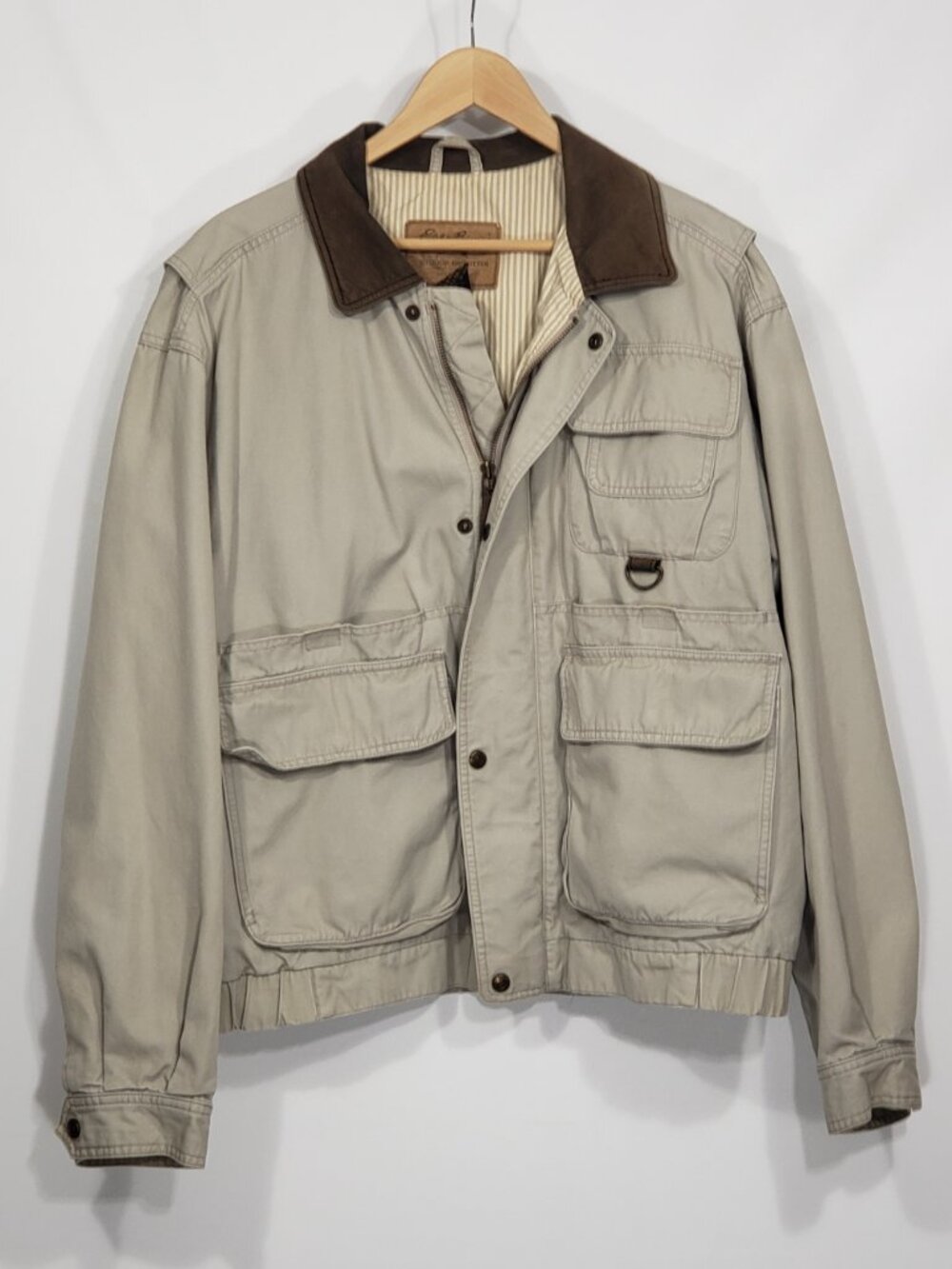 Vintage Eddie Bauer Utility Field Jacket Safari Hunting Barn Coat 90s Large